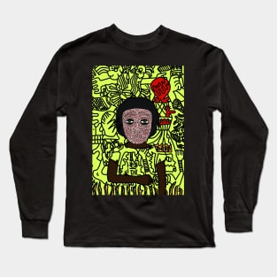 Majestic Poise: A Regal Portrait Art Long Sleeve T-Shirt